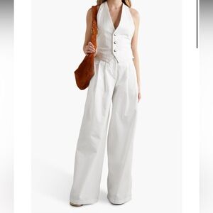 Nili Lotan white Dillon cotton Wide-Leg Pants